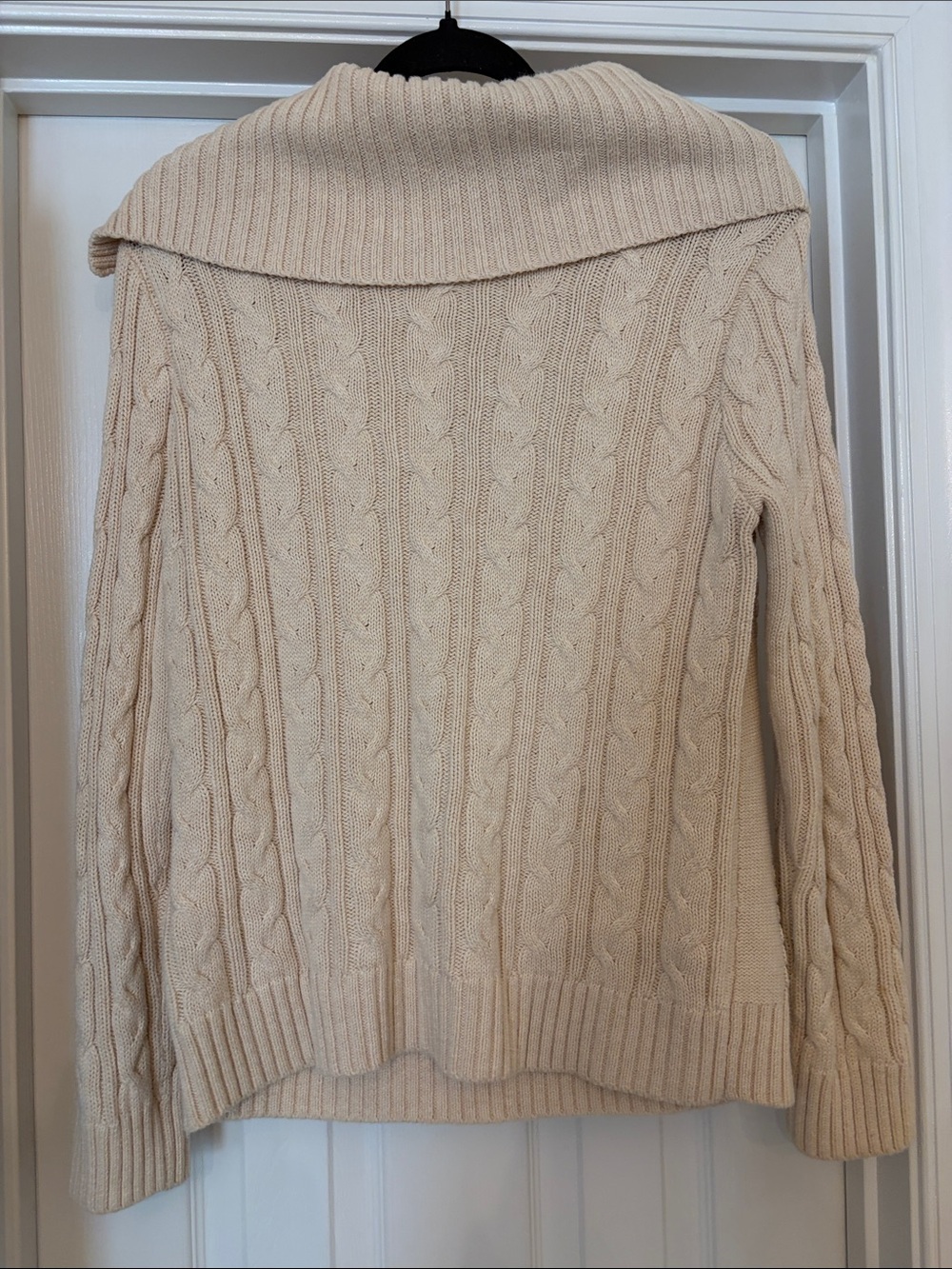 Jeanne Pierre cable knit fold over cowl sweater - Picture 2 of 4